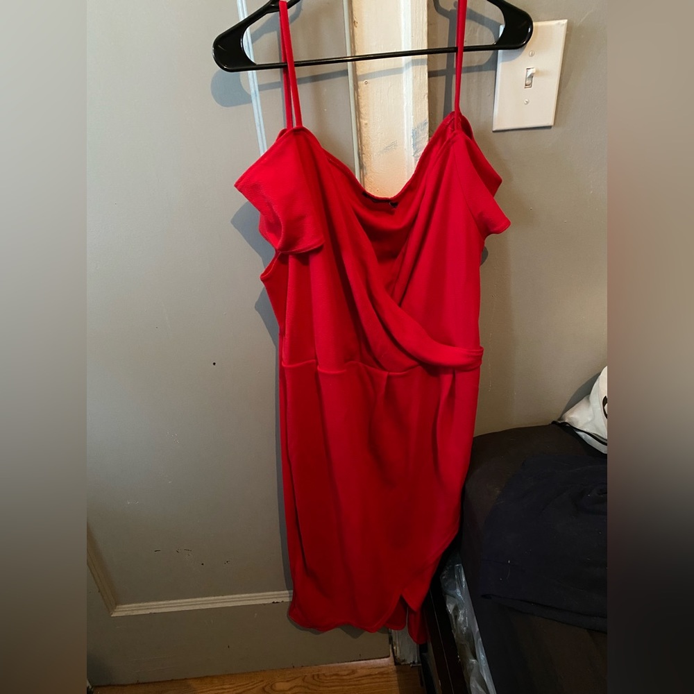 Boohoo Plus Red Cocktail Dress